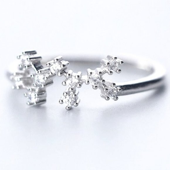 🌸Zodiac Constellations Sagittarius Silver Size Adjustable Ring For Women, F182 - Picture 1 of 5